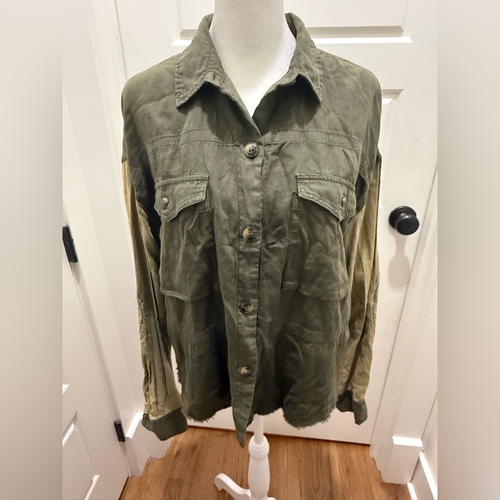 We the Free. Day Drifter Utility Shirt. Vintage Faded Green. Line Blend Small. - Picture 5 of 16
